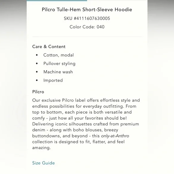 Pilcro Tulle-hem Short-sleeve hoodie - Picture 12 of 12